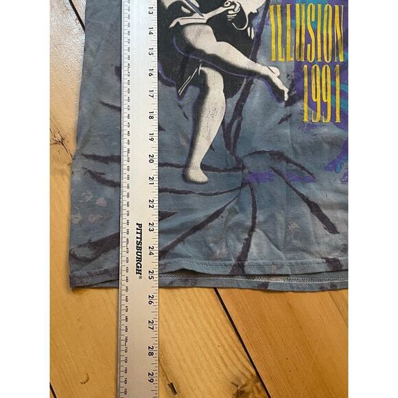 Guns N Roses T-Shirt Illusion Tour 1991 Tie Dye Use Your Illusion Blue Bravado S - Picture 3 of 5